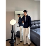 1506/QJ490/P48日系工装衬衫男长袖秋款宽松休闲衬衣外套上衣ins，男装衬衫，星座1506
