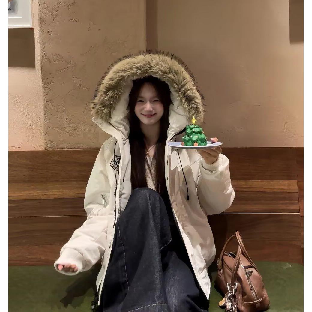 1506/Q86160/P94大毛领羽绒棉服女2025冬季派克宽松棉衣棉袄外套,男装棉衣,星座1506