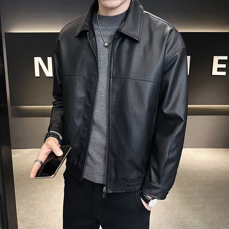 1506/QW970/P64皮衣外套男春秋季新款宽松飞行员翻领皮夹克1,男装夹克,星座1506