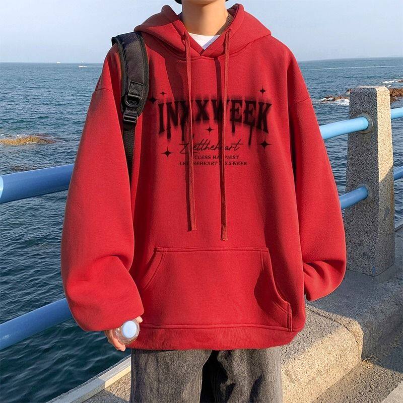 1506/QR80620/P43潮牌卫衣男秋季高街痞帅宽松休闲情侣运动打底衫,男装T恤,星座1506
