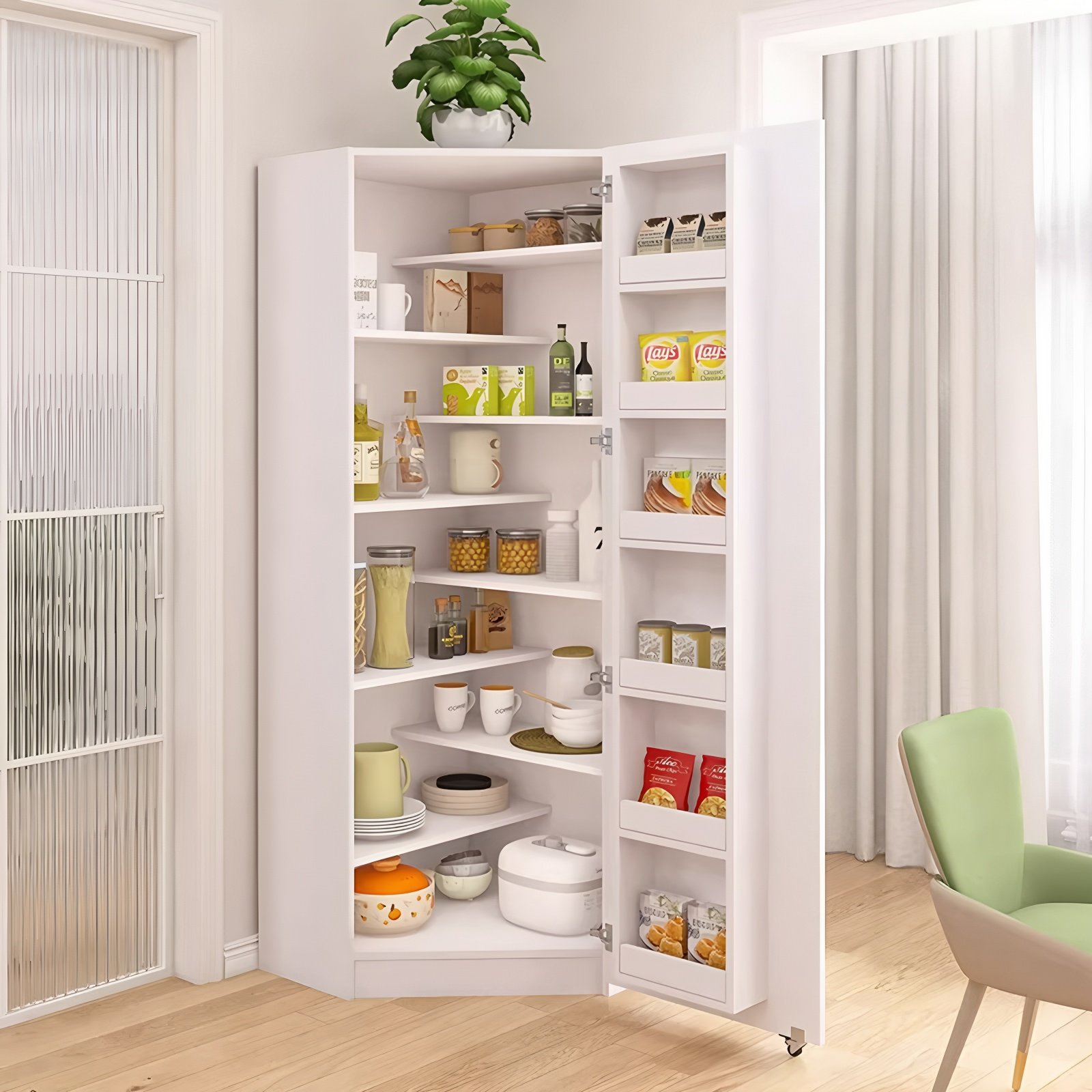 餐边柜零食柜大容量转角柜家用多功能厨房收纳柜多层储物柜置物架,住宅家具,角柜,淘宝优惠券,粉丝福利购,淘宝优惠卷