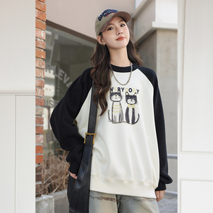 骄骄虎女童加绒卫衣2025冬季新款女大童初中生一体绒圆领上衣7461