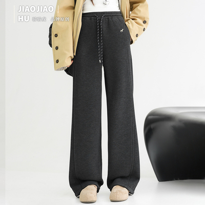 骄骄虎女童加绒直筒裤冬装新款