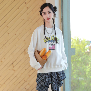 上衣7055 初中生女孩洋气圆领长袖 骄骄虎女大童春装 卫衣新款