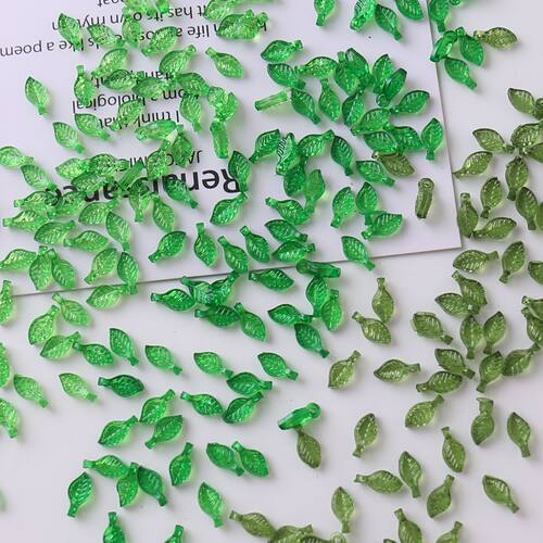 迷你亚克力树叶绿色diy手工饰品