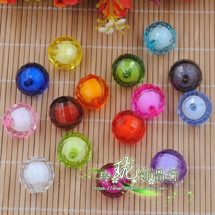 20MM珠中珠 96面地球珠 亚克力珠子A料珠帘珠散珠 DIY串珠材料50g