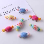 可爱针织彩虹糖果胸针创意多巴胺女孩diy配饰别针鞋 服包包装 饰品