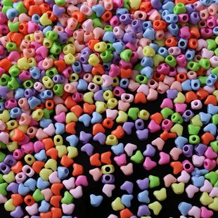 亚克力爱心四通穿孔桃心散珠串珠手机链条手链diy饰品配件散珠