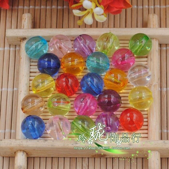 12mm亚克力圆珠 彩色光珠球珠 门帘珠帘DIY仿水晶珠子散珠50克