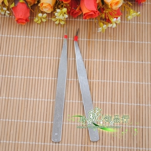 diy不锈钢镊子 夹子 尖头 弯头镊子 扁嘴镊子 精密镊子饰品镊子