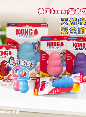 KONG宠物狗狗玩具葫芦漏食球丰容玩具幼犬奶嘴骨头益智藏食训练