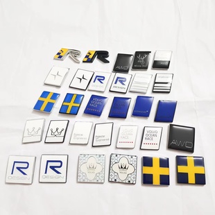 适用于沃尔沃XC60S90XC90S6040北极星尾门车身贴标麋鹿瑞典后车标