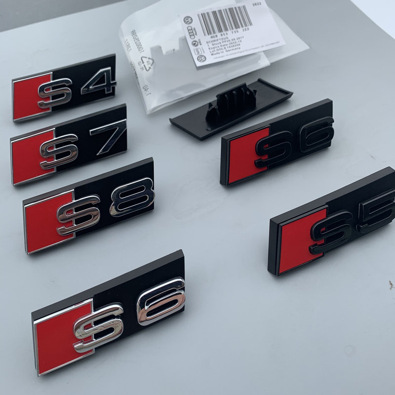 适用新款奥迪中网标A4 A5 A6 A7改装S4 S5 S6 S7专用标志免拆中网