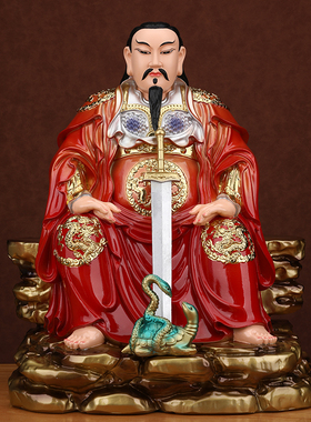 真武大帝神像玄天上帝摆件道家玄武大帝北极真君祖师树脂家用供奉