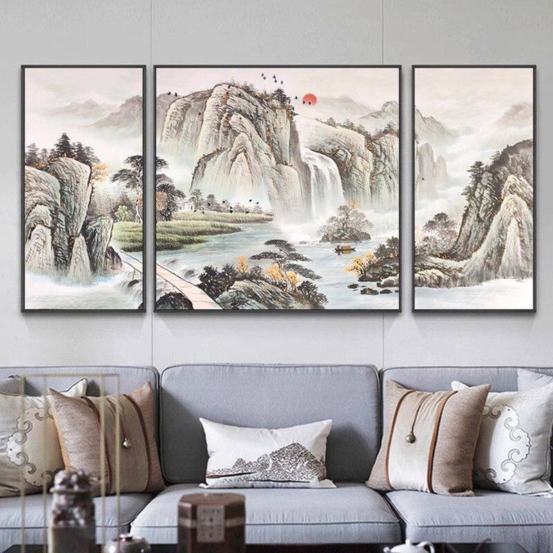 新中式装饰画客厅沙发背景