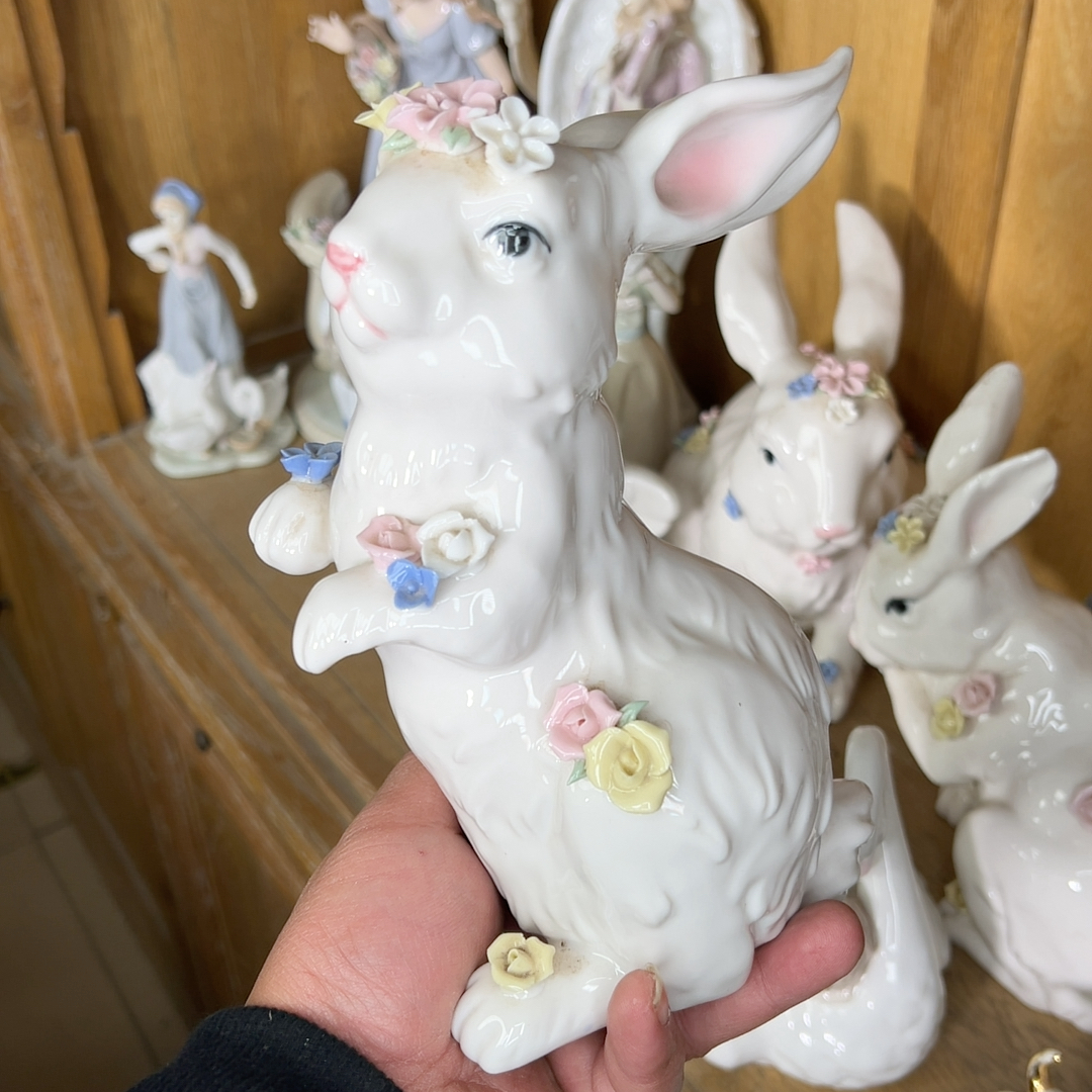 捏花兔子摆件，好看