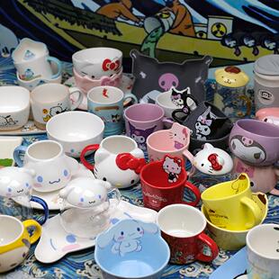 〓微瑕特价〓陶瓷卡通马克杯水杯盖杯咖啡杯儿童餐盘饭碗美L蒂L米