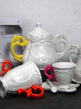 意大利s家I-Wares巴洛克复古浮雕糖罐茶杯浓缩咖啡杯碟马克杯水杯