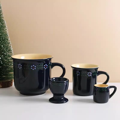 出口美国陶瓷釉下彩各种尺寸马克杯大杯浓缩咖啡杯酒杯蛋托