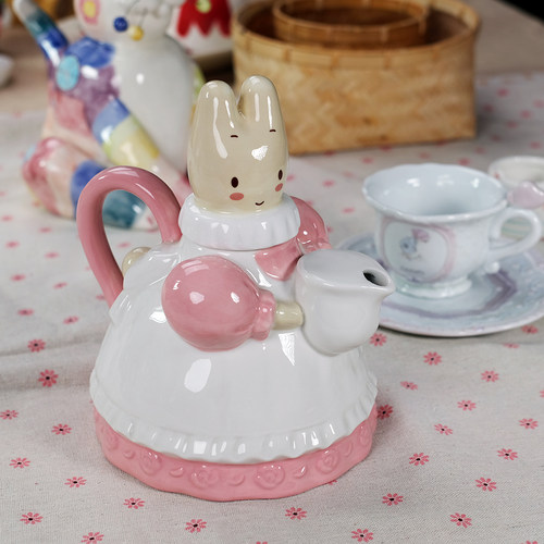 三丽鸥茉莉兔公仔兔女仆茶壶
