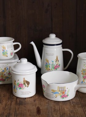 〓清仓特价〓搪瓷煮汤锅密封保鲜盒带盖储物盒油壶烧水壶咖啡壶