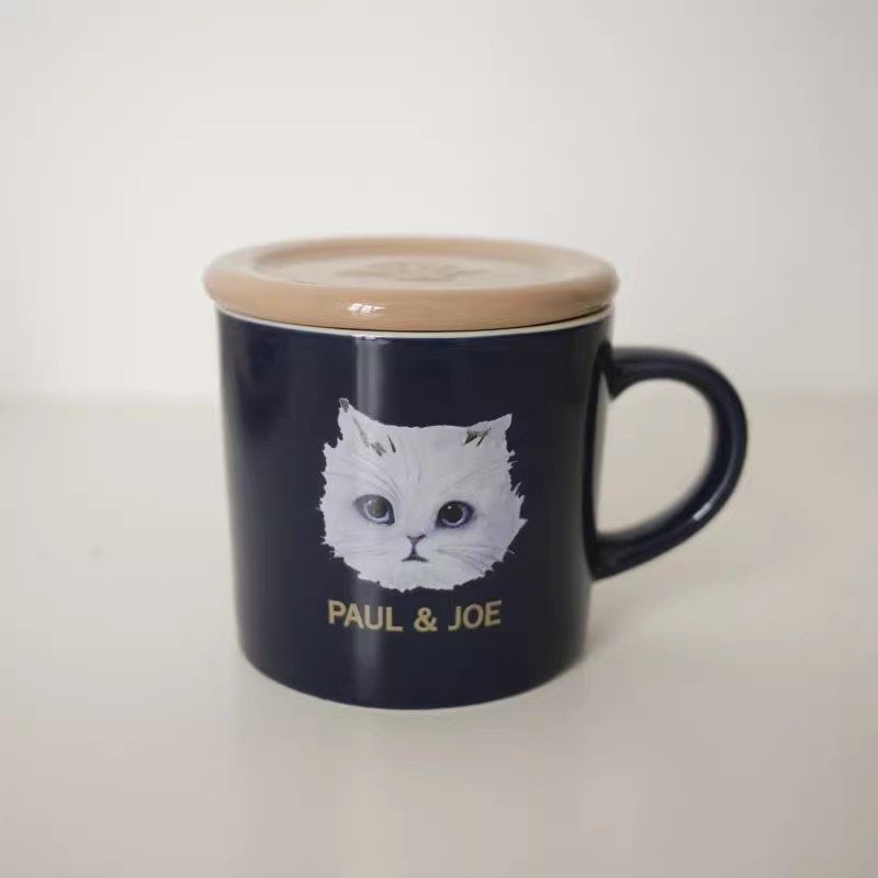 出口日本陶瓷可爱小猫咪蓝色咖啡杯马克杯水杯盖杯,餐饮具,马克杯,淘宝优惠券,粉丝福利购,淘宝优惠卷
