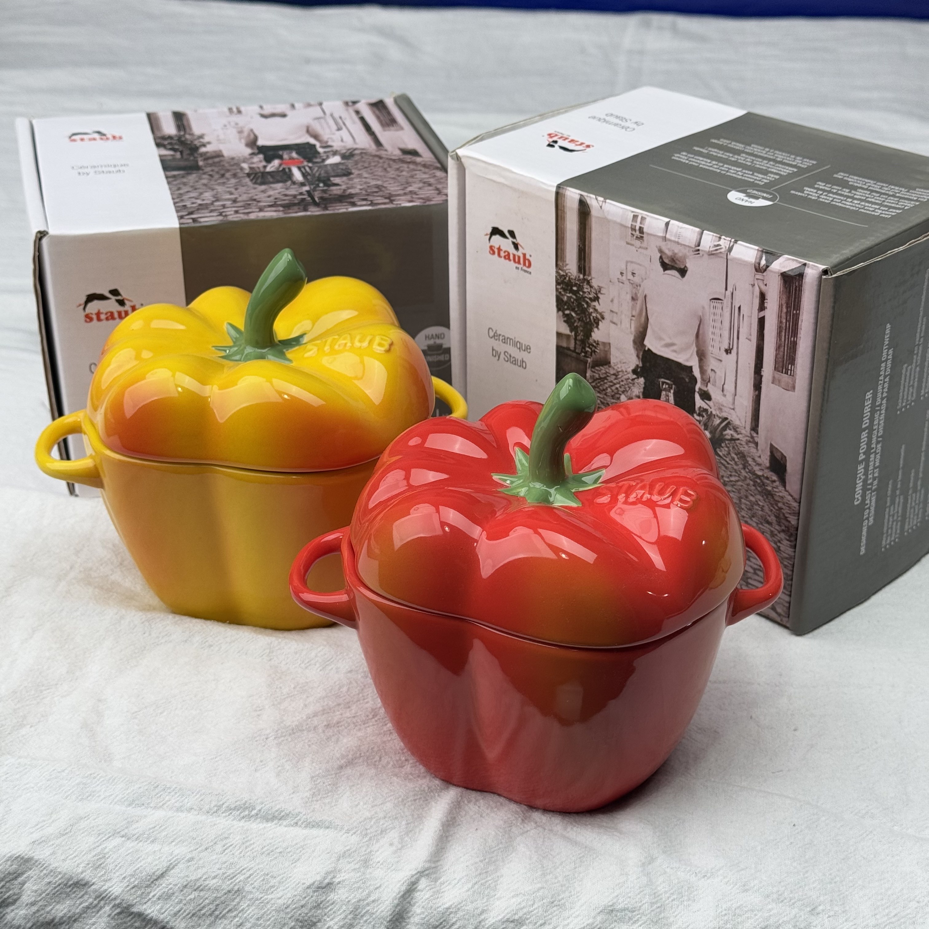 陶瓷釉下彩辣椒盖碗烤碗迷你小锅