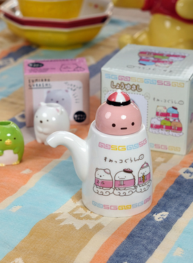 日本san-x原盒角落生物卡通可爱迷你陶瓷酱油醋调味调料壶瓶罐