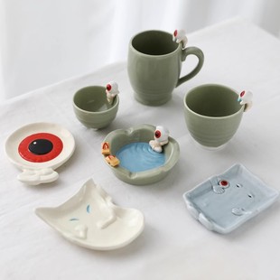 日本鬼太郎眼珠老爹茶杯咖啡杯马克杯水杯收纳盒笔筒烟灰缸筷架