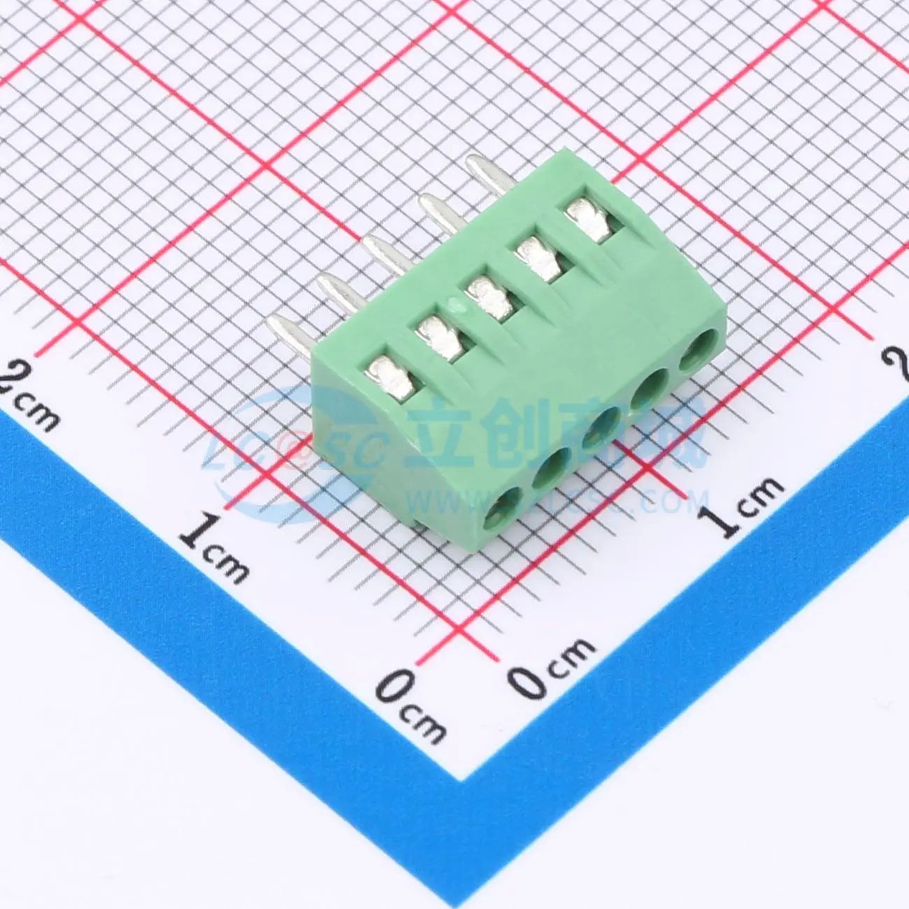 ZX-DG28L-2.54-5P螺钉式接线端子2.54mm 1x5P直插绿色 可开票