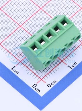 JL102-35005G01螺钉式接线端子3.5mm 1x5P直插绿色 可开票
