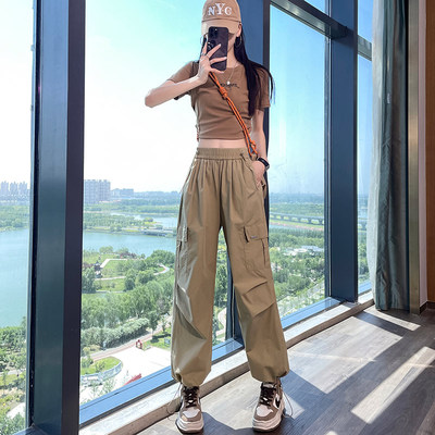 美式工装束脚裤女2025年夏季新款