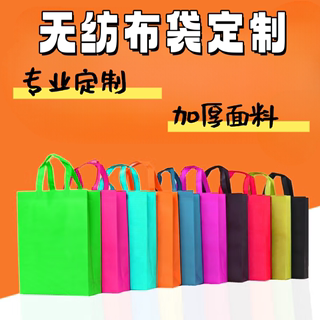 定制手提袋定做加厚立体袋环保袋无纺布广告购物袋子DIY图案丝印