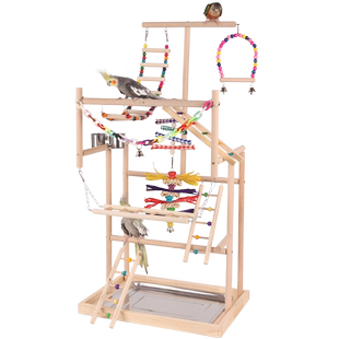 大型豪华鹦鹉玩具训练站架解闷自嗨台架攀爬云梯秋千鸟玩具套装
