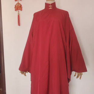 汉服女2025新款晚明风明制立领斜襟长衫红色中国风春季款传统汉服