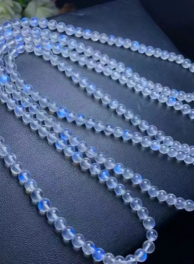 天然蓝月光石手链 蓝月光石多圈多层佛珠手串 女时尚饰品礼物