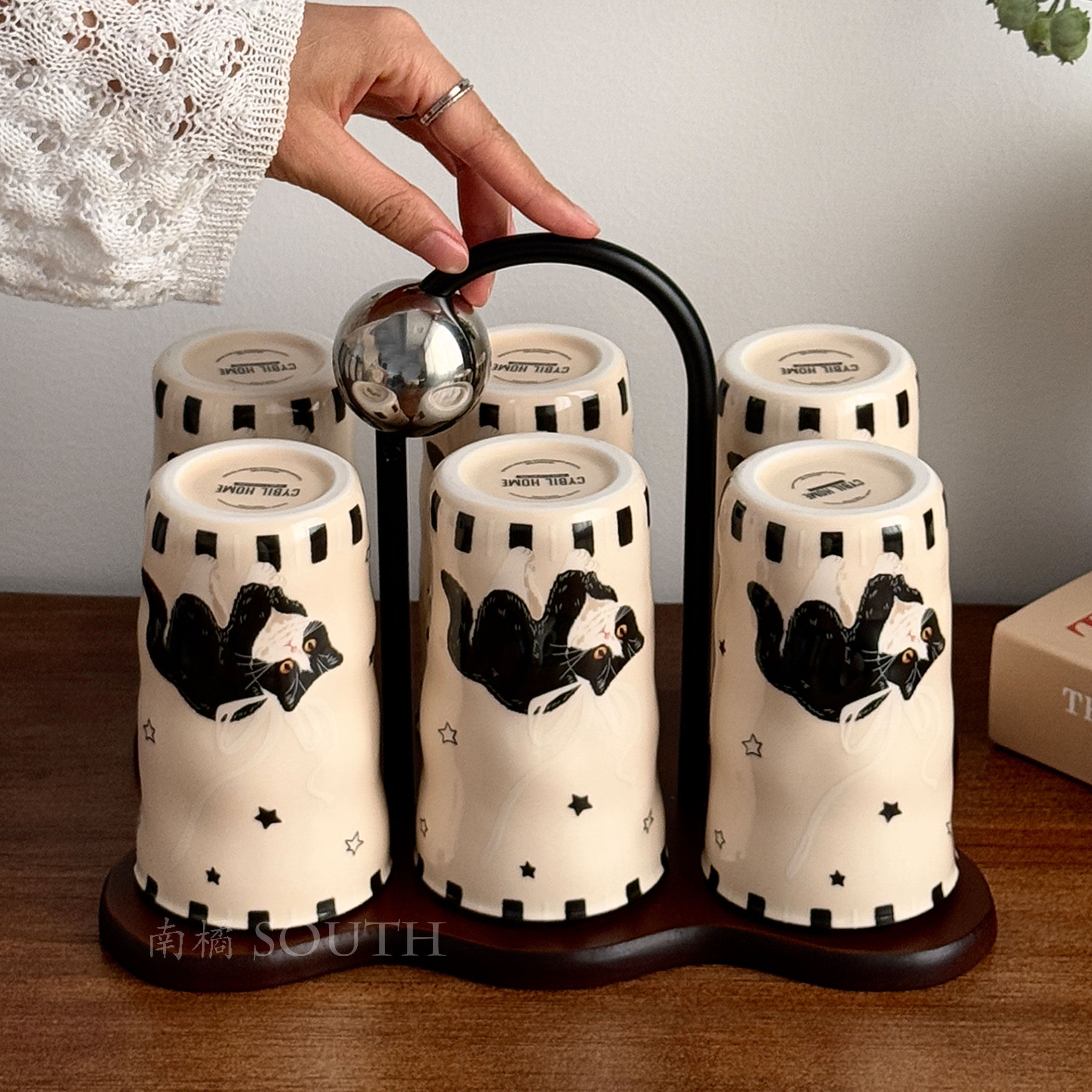 复古黑猫魔法客厅待客茶杯家用喝水杯套装陶瓷咖啡杯乔迁新居礼物,餐饮具,咖啡杯,淘宝优惠券,粉丝福利购,淘宝优惠卷