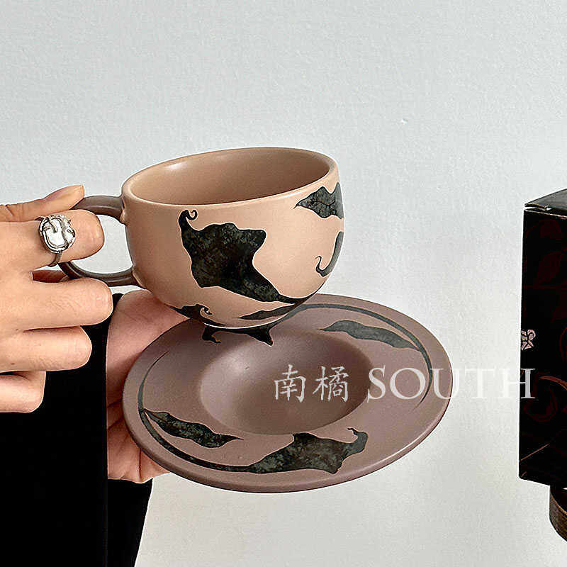 中古风赫本圆珠咖啡杯碟复古
