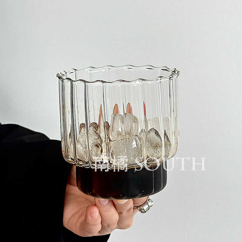南橘South复古可叠竖纹玻璃杯
