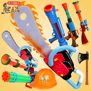 熊出没光头强玩具儿童电动仿真声光枪音乐枪男孩电锯关头强猎枪