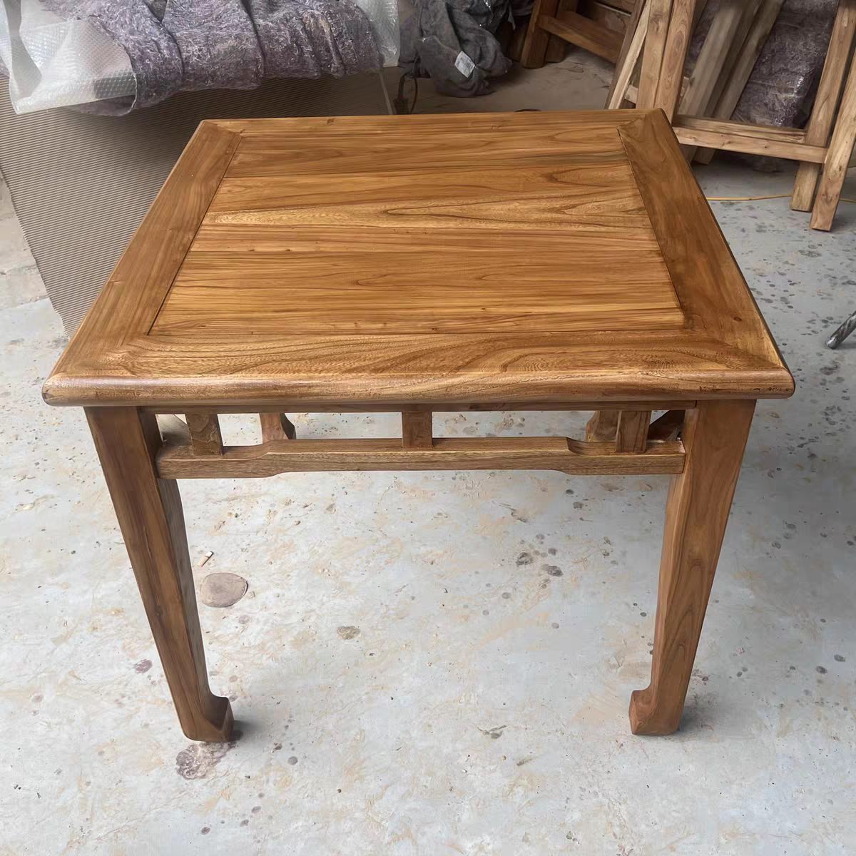 老榆木方桌八仙桌实木餐桌复古茶桌明清仿古书桌庭院家用禅意桌凳