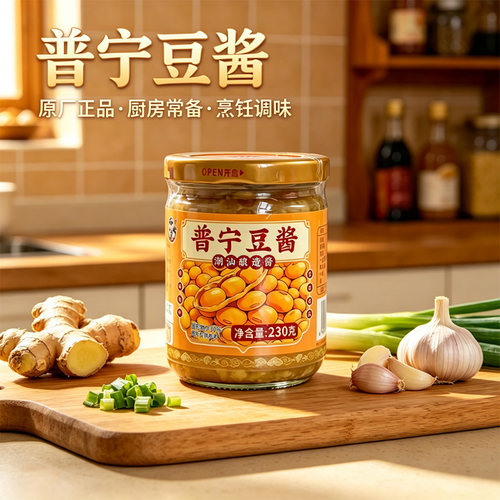 瑞心意普宁豆酱230g瓶装正宗潮汕特产豆瓣酱蒸鱼炒菜白切鸡调味料