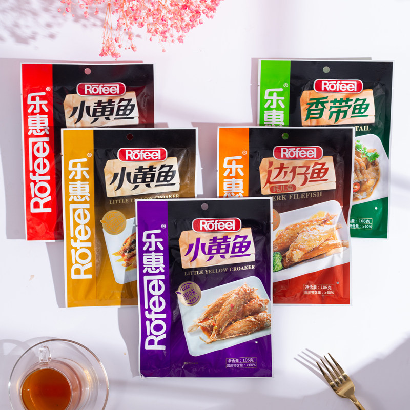乐惠小黄鱼106克*3包袋装原味香辣豆豉达仔鱼即食小鱼干鱼仔零食