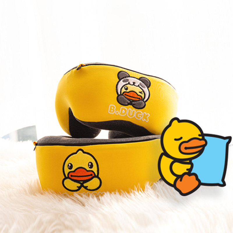 Bduck小黄鸭负离子护颈枕U型枕车用旅行颈椎u形儿童记忆枕午睡枕