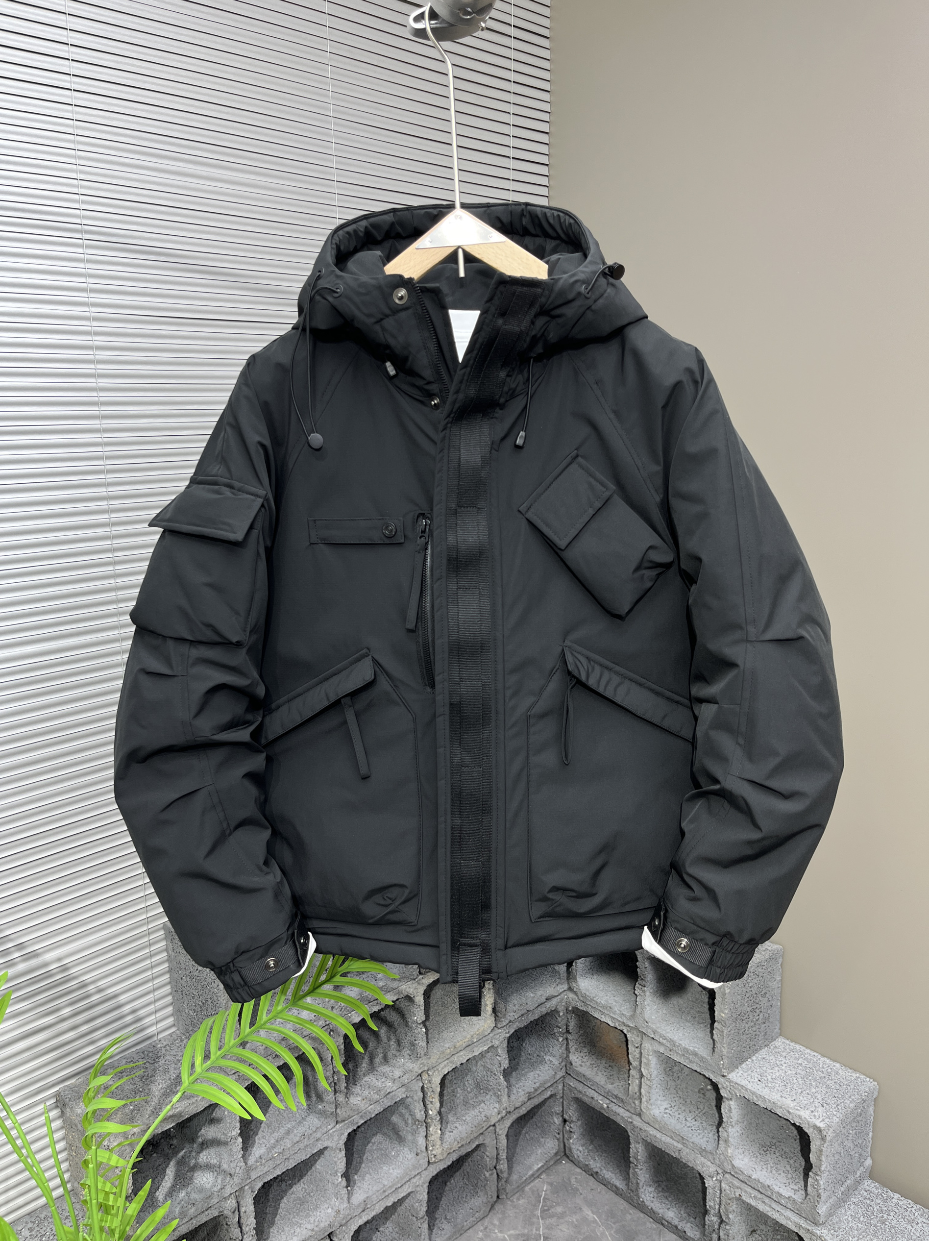 工装连帽棉服男士冬季新款加厚多口袋户外冲锋衣潮牌加棉夹克上衣