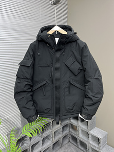 新款 冬季 加厚多口袋户外冲锋衣潮牌加棉夹克上衣 连帽棉服男士 工装