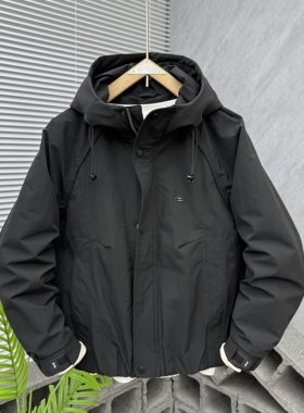 棉衣男冬季新款工装连帽男士棉服外套潮牌保暖防寒服时尚加厚夹克