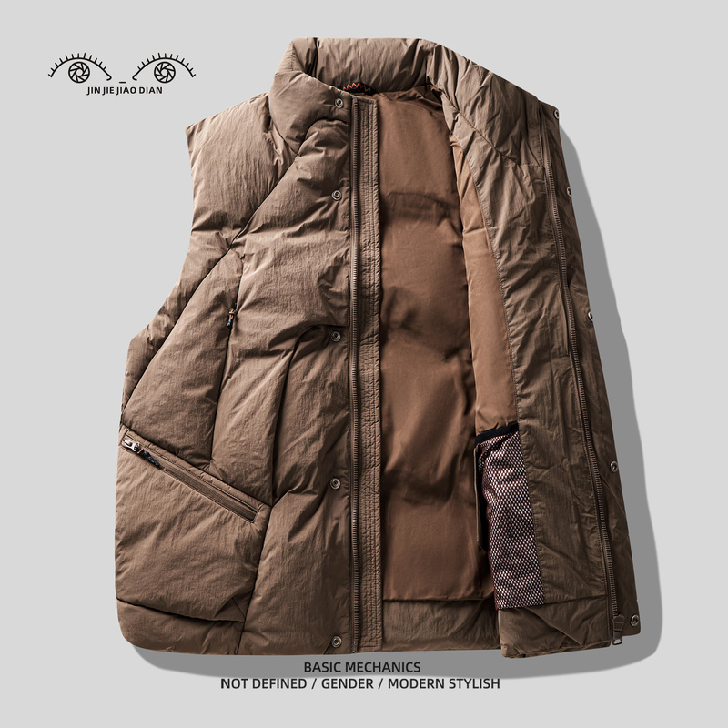 新纪元系列123g高充蓬松鸭绒加厚羽绒马甲男士冬季保暖羽绒背心男