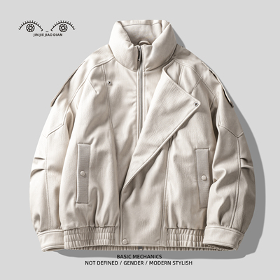 Solitary孤星杏总裁机车荔枝纹高订90绒皮衣羽绒服男冬季保暖外套