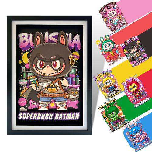 凹凸Panda手作SuperBubu超级英雄Batman蝙蝠侠 潮玩纸艺立体挂画